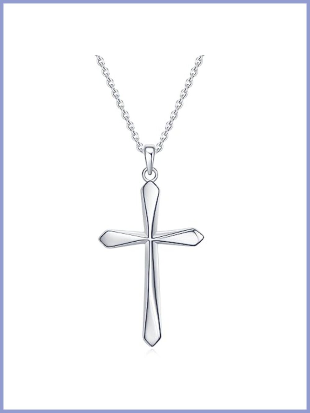 925 Sterling Silver Cross Pendant Necklace 18" Cable Chain Women's Jewelry